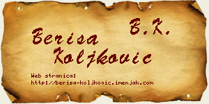 Beriša Koljković vizit kartica